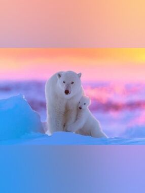 Custom Fridge Magnet Polar Bear Mom and Cub Home Kitchen Decor